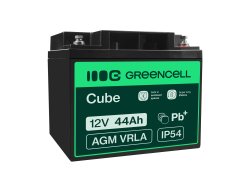 AGM GEL batteri 12V 44Ah blybatteri Green Cell vedligeholdelsesfrit til solcelleanlæg og kørestole