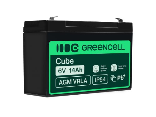 AGM GEL batteri 6V 14Ah blybatteri Green Cell vedligeholdelsesfri til vedligeholdelsesfri til alarm og belysning