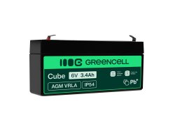 AGM GEL batteri 6V 3.4Ah blybatteri Green Cell vedligeholdelsesfrit til scootere og en parkeringsmåler