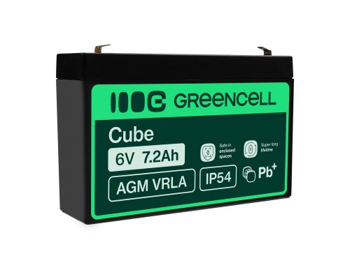 AGM GEL batteri 6V 7.2Ah blybatteri Green Cell vedligeholdelsesfrit til plæneklippere og traktorer