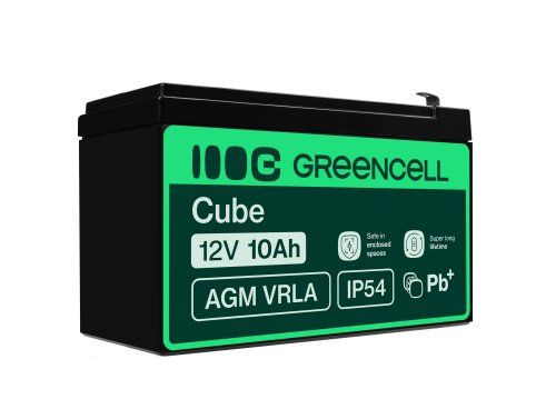 AGM GEL batteri 12V 10Ah blybatteri Green Cell vedligeholdelsesfrit til UPS og ekkosonder