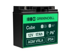AGM GEL batteri 12V 17Ah blybatteri Green Cell vedligeholdelsesfri til solceller og ekkolod