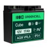 AGM GEL batteri 12V 17Ah blybatteri Green Cell vedligeholdelsesfri til solceller og ekkolod