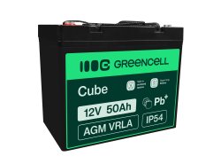 AGM GEL batteri 12V 50Ah blybatteri Green Cell vedligeholdelsesfri til solceller og ekkolod