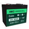 AGM GEL batteri 12V 50Ah blybatteri Green Cell vedligeholdelsesfri til solceller og ekkolod
