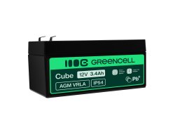 AGM GEL batteri 12V 3.4Ah blybatteri Green Cell vedligeholdelsesfrit til kasseapparater og skranker
