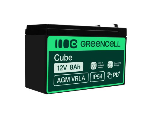 AGM GEL-batteri 12V 8Ah blybatteri Green Cell vedligeholdelsesfrit til UPS og nødsystemer