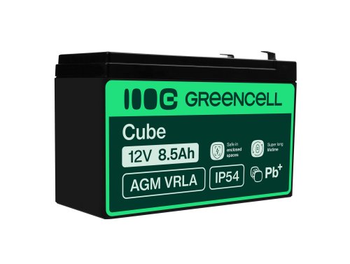 AGM GEL batteri 12V 8,5 Ah blybatteri Green Cell vedligeholdelsesfrit til UPS og overvågning