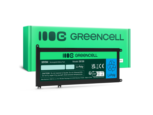 Green Cell Batteri 33YDH til Dell Inspiron G3 3579 3779 G5 5587 G7 7588 7577 7773 7778 7779 7786 Latitude 3380 3480 3490 3590