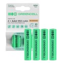 4x genopladelige Batterier AAA R3 950mAh Ni-MH foropladede Akkumulator Green Cell