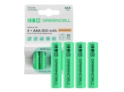 4x genopladelige Batterier AAA R3 800mAh Ni-MH foropladede Akkumulator Green Cell