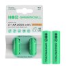 2x genopladelige Batterier AA R6 2600mAh Ni-MH foropladede Akkumulator Green Cell