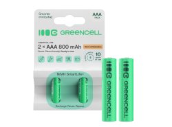 2x genopladelige Batterier AAA R3 800mAh Ni-MH foropladede Akkumulator Green Cell